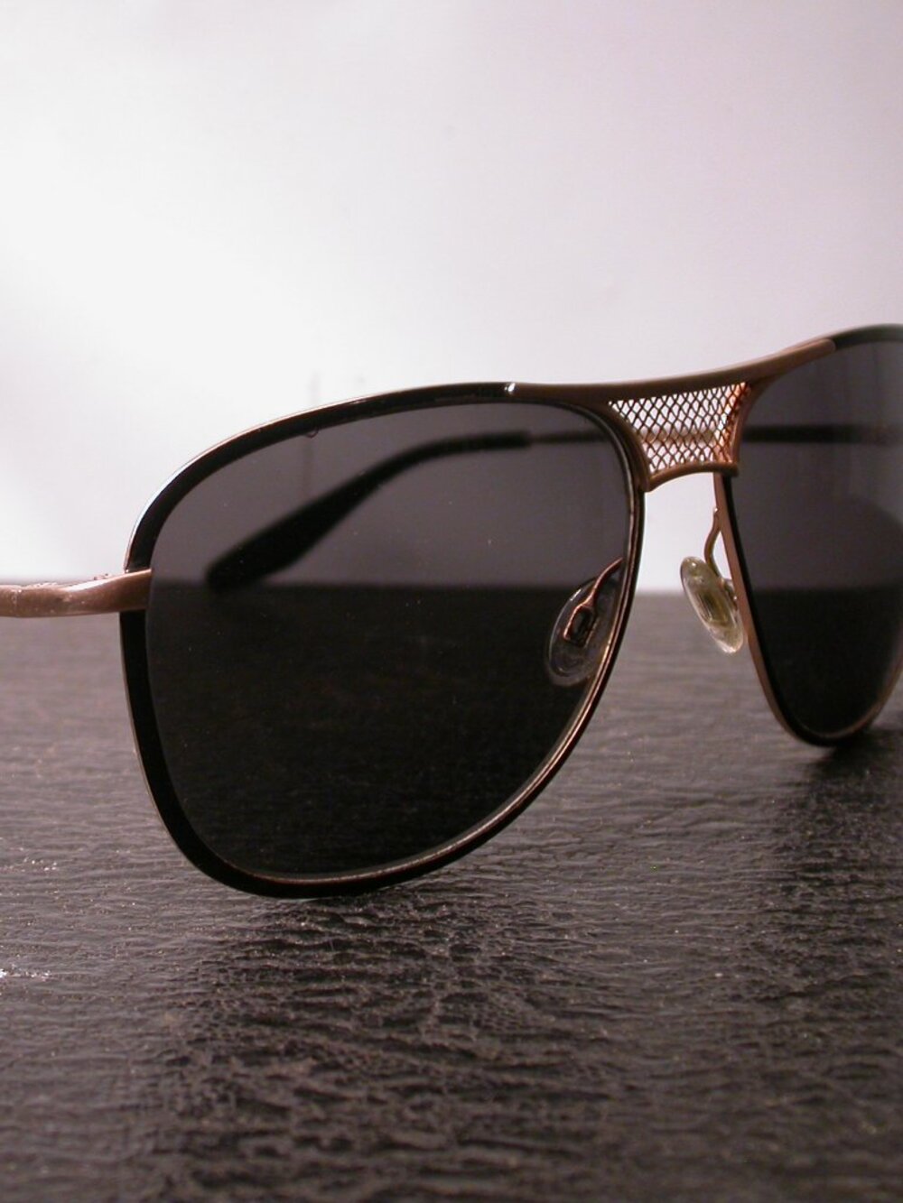 Barton Perreira Black and Gold Aviator Shades Sunglasses Made in Japan